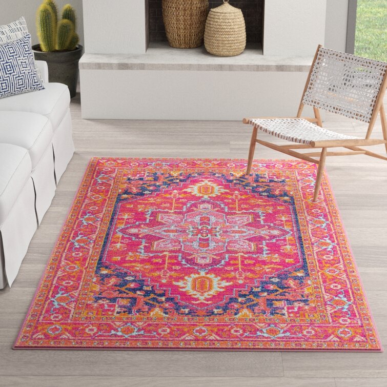 Union Rustic Aliece Bohemian Medallion Power Loom Performance Pink